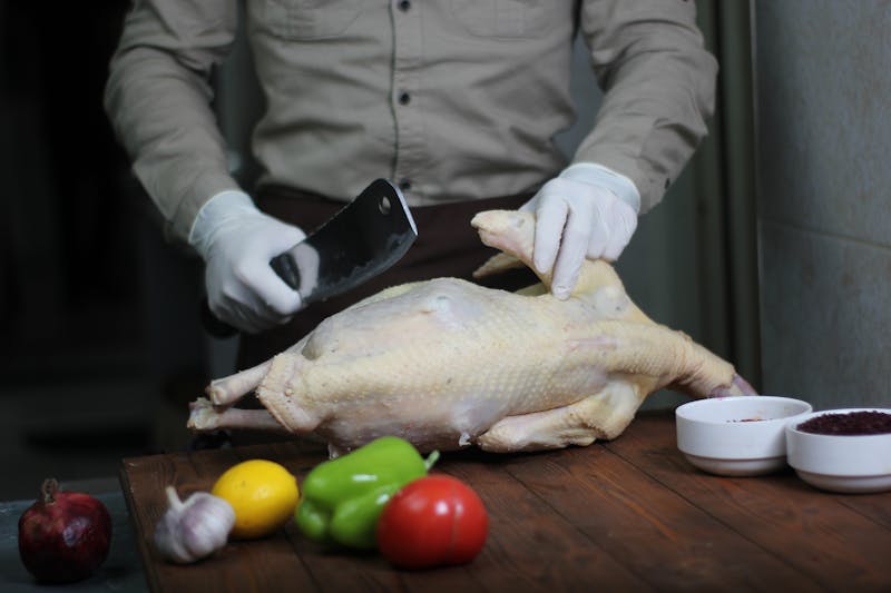 Wing Snob kitchen — fresh wings being prepared